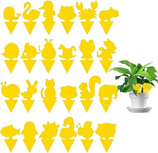 Sticky Trap,Fruit Fly and Gnat Trap Sticky Bug Traps Fungus Traps for Indoor/Outdoor Insect Catcher for White Flies,Fungus Gnats,Lying Insects,Mosquitoes (Yellow-24Pack(Animal))
