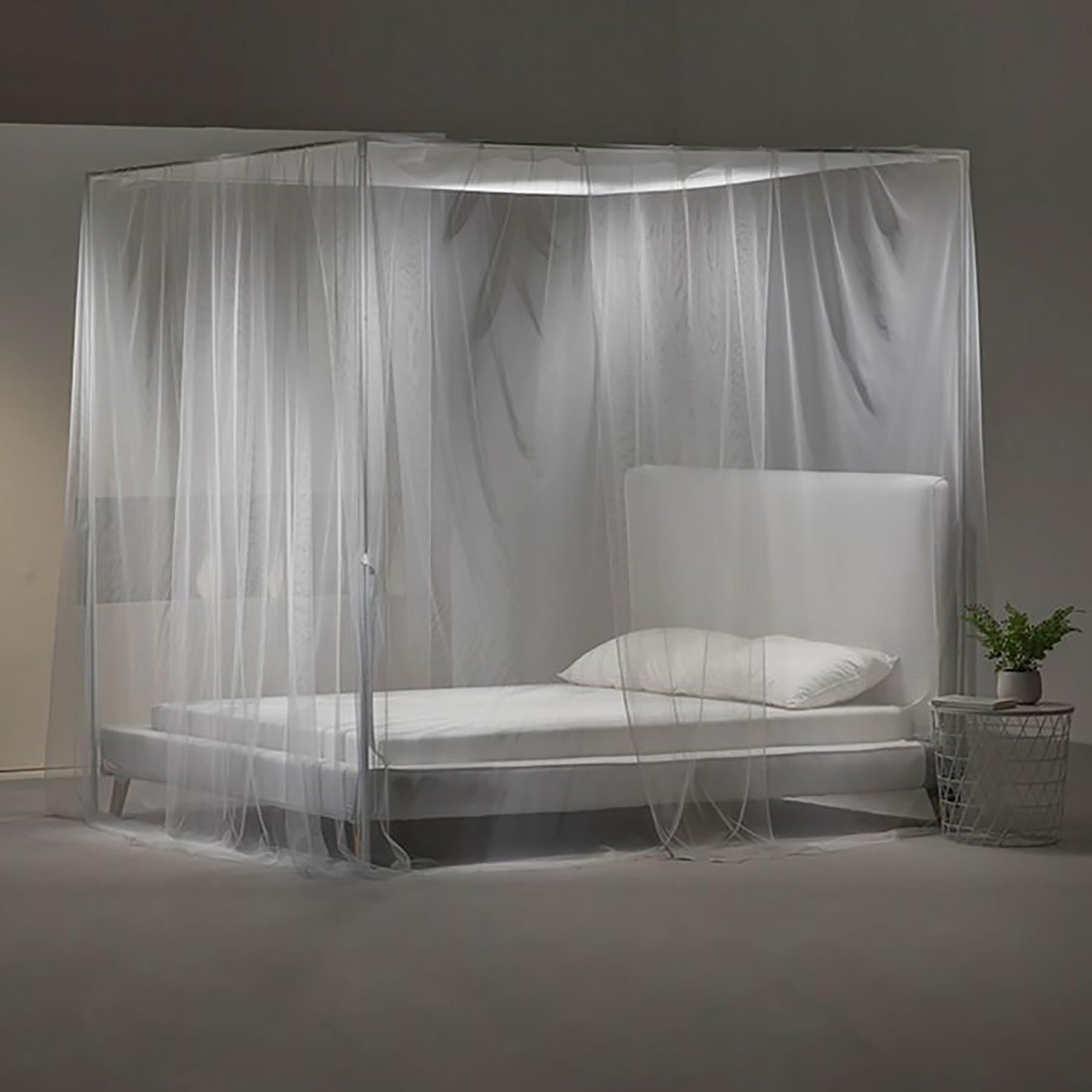 Telaio Letto Baldacchino 150x200cm - Struttura Metallica Per Baldacchino E Tende - Foto 11