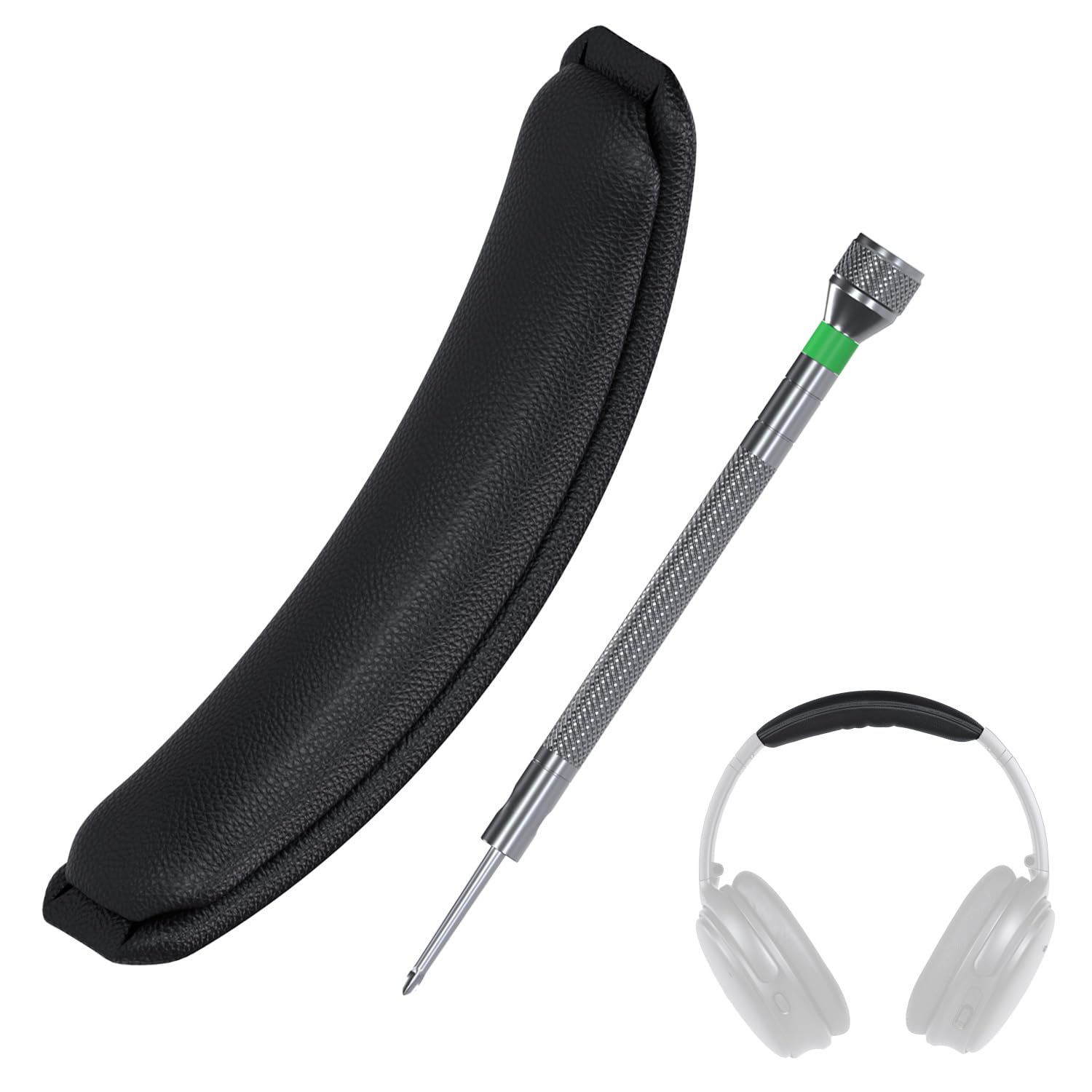 Bandeau de Remplacement pour Bose QuietComfort 35, 35 II(QC35, QC35 II)/Bose QuietComfort 45(QC45) Over-Ear Casque [Upgraded] par MMOBIEL - Bandeau en PU Protéiné, de Rechange pour Casque – Noir