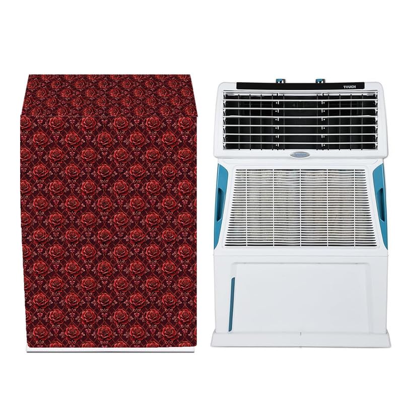 Image of PVC Cooler Cover Suitable for Symphony Touch 55-Litre Desert Air Cooler, Waterproof Cover, Size (LXBXH) 81 X 46 X 96 Cm, Red Flower.