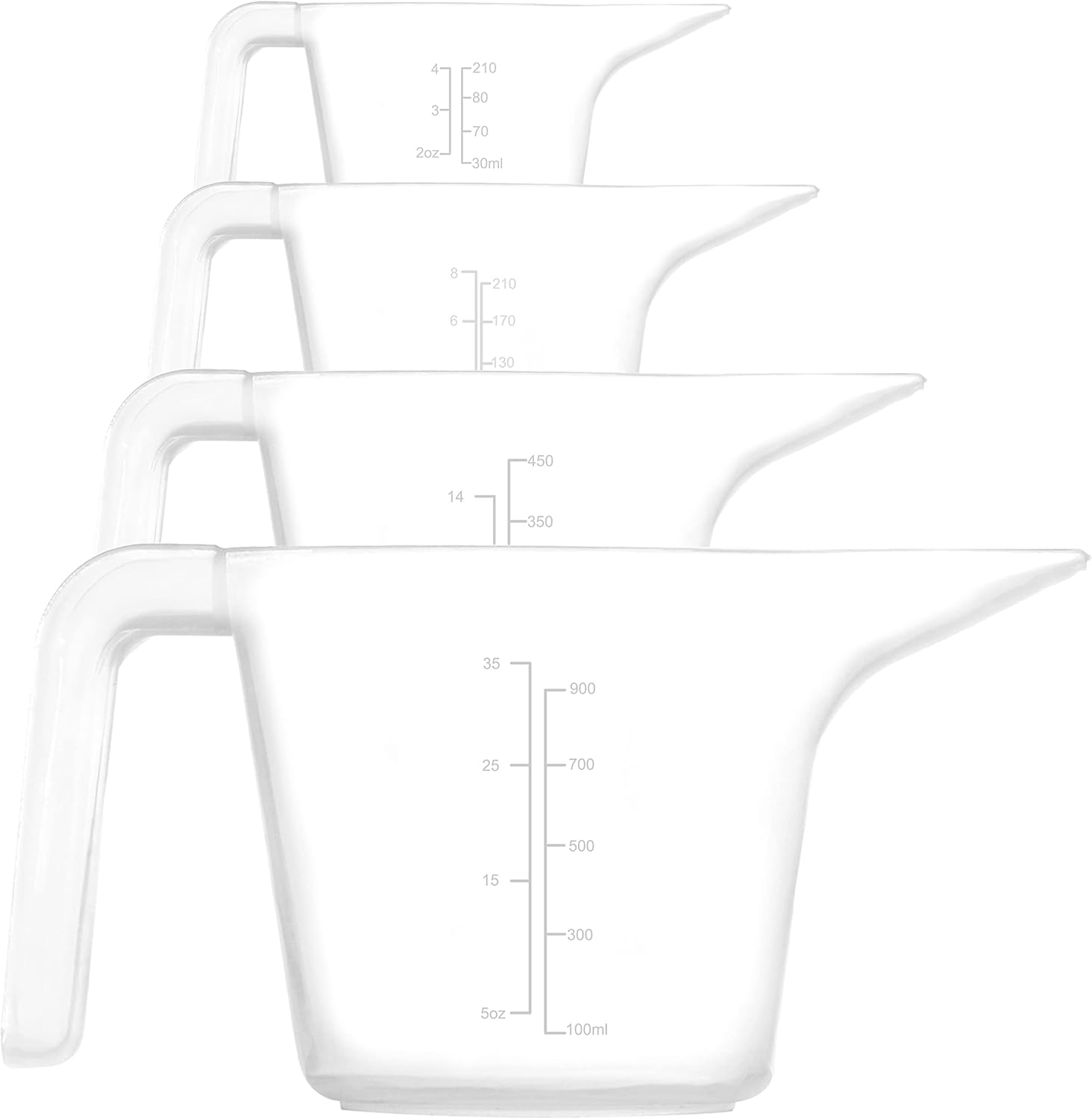 Youngever 4 Pack Plastic Measuring Cups Set, Nesting Mixing