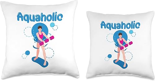 Miniatura 3 de Aquarobics Aquatic Fitness Water Aerobics Aquaholic - Almohada de 16 x 16 pulgadas, multicolor