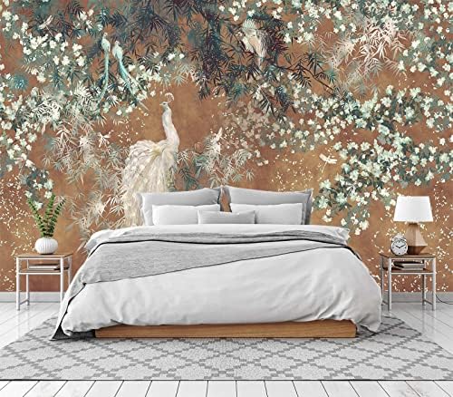 Cliouar-Wall Mural Wallpaper for Bedroom Living Room White Peacoc...