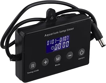 LED Controller for Aquarium Lights - 12-24V Dimmer Switch with LCD Timer, Intelligent Timing & Sunrise/Sunset Simulation, Power-Off Memory Function, Compatible with Fish Tank Strip Lights
