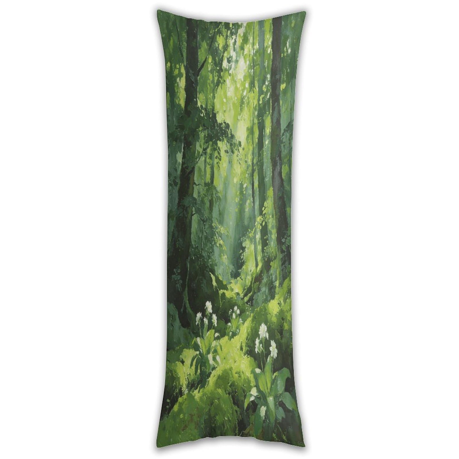 Spring Breath in The Forest Gap Pillow Cases Breathable Vertical Long Pillowcase Body Pillowcase with Hidden Zipper Closure Soft and Cozy Pillow Cover 20x54 Inches for Bedroom Couch