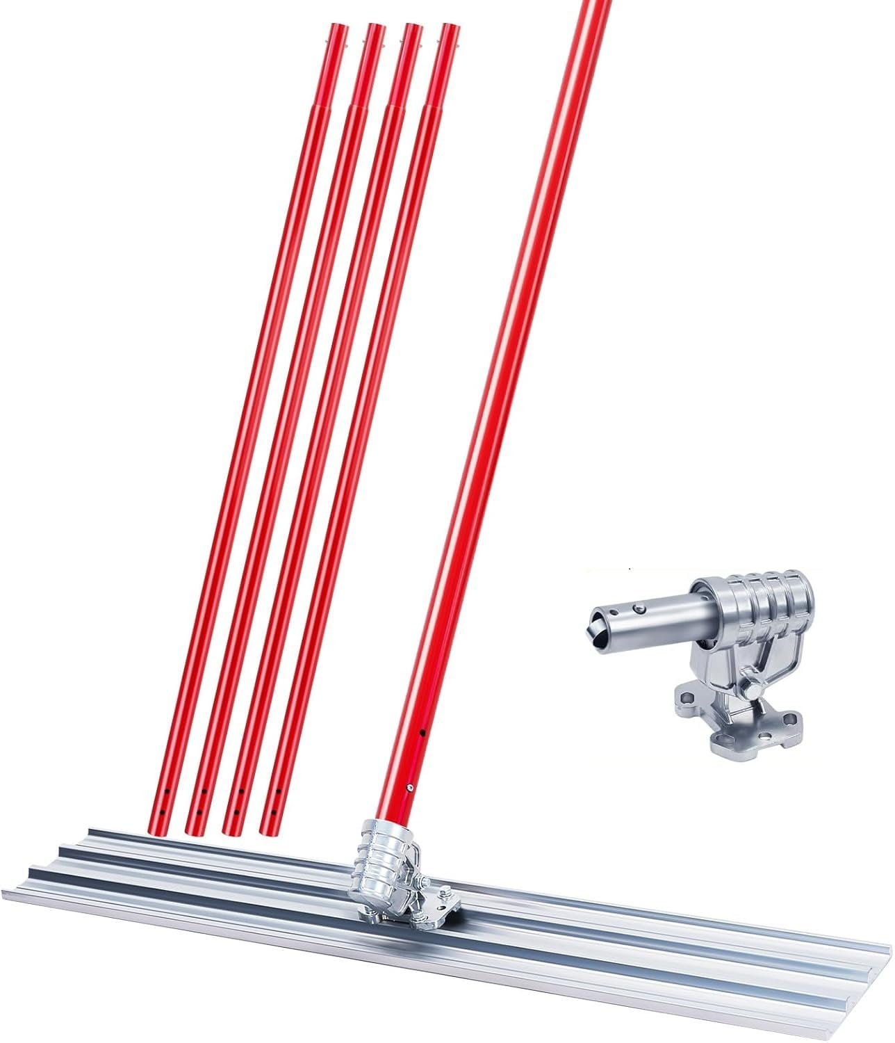 48"x8" Bull Float Kit Magnesium Bull Float for Concrete Finishing Heavy-Duty Cement Smoothing Tool With 4 Float Handle Bracket