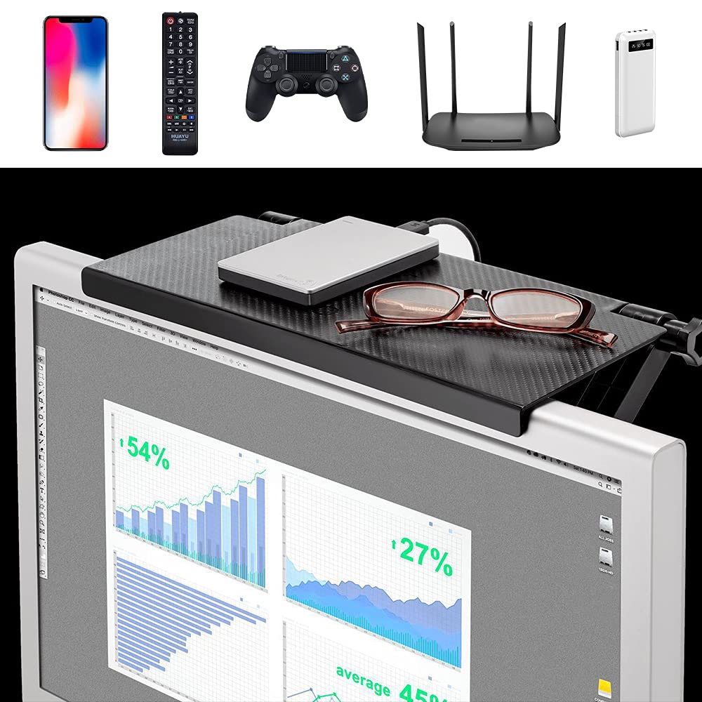 Étagère Supérieure TV Réglable, Support Mural pour Téléviseur, Moniteur, Console de Jeu, Routeur