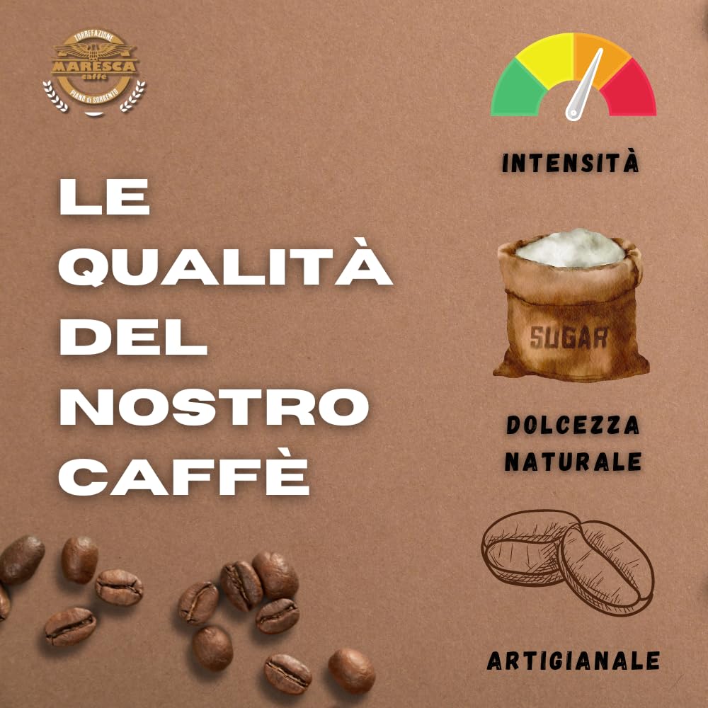 Caffè Maresca - 100% Arabica-Mischung - 1 kg Kaffeebohnen - Handgeröstet in Italien - 1 kg Packung mit Aromaschutzventil - Maresca caffe (Packung mit 2)