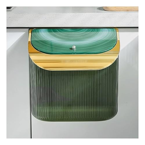 QDLZLG - Papelera de cocina para montar en la pared, para baño, baño, baño, puerta de armario con tapa, papelera de gran capacidad, cesta de papel