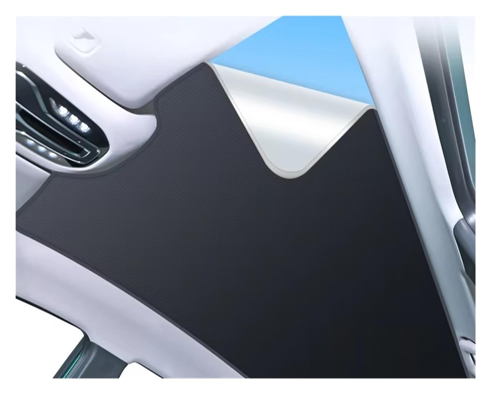Parasol Coche para Citroen C4 para Grand para Picasso (2015-2024) Parasol De Techo Corredizo con Adsorción Electrostática Y Aislamiento Térmico Cortinillas(Black 1pcs)