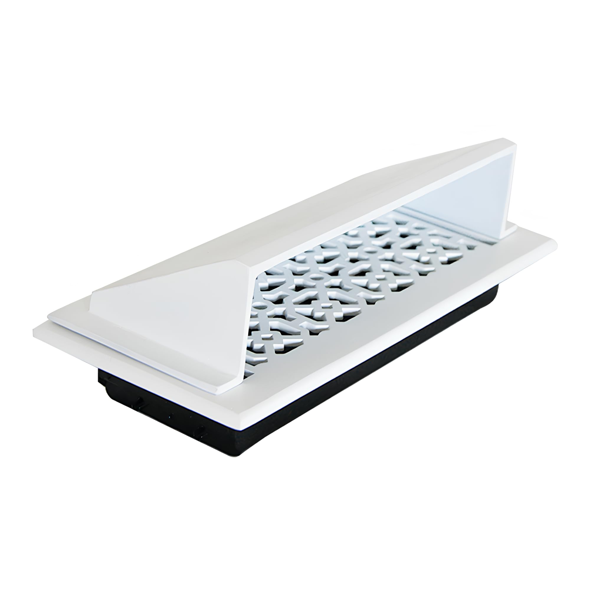 Registers & Hardware Metal Air Deflector for 4"x10" Floor Vent - Cast Aluminum Air Deflector, Durable & Rust Free Metal, Powder Coat White, Not for