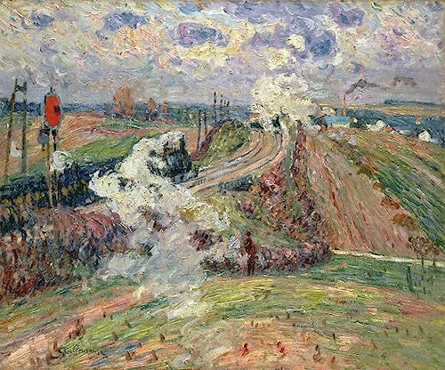 Tableaux les Deux Trains Guillaumin pour la Décoration Murale de Salon Lumineux