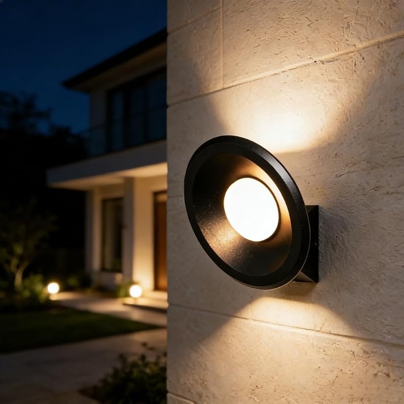 Arandela de Parede LED 12W 3000K Luz Quente Preta