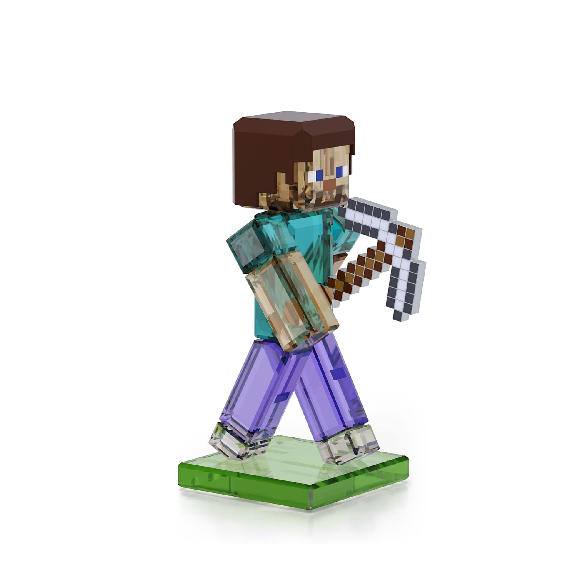 Swarovski Ornaments Blue/Brown Swarovski Minecraft Steve 8.8 X 6.3 X 4.3Cm