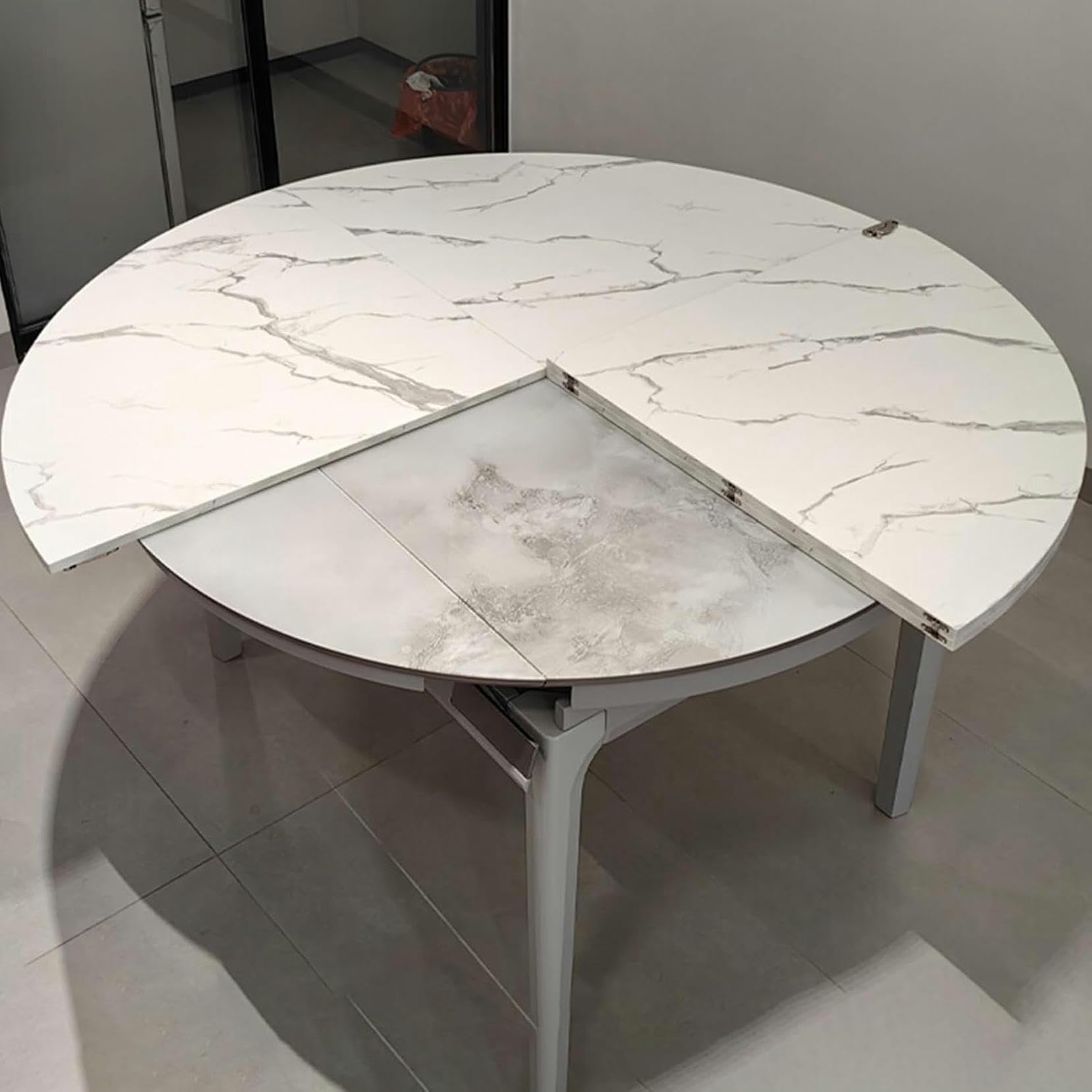 Table à manger moderne facile à enregistrer et pliable en bois robuste
