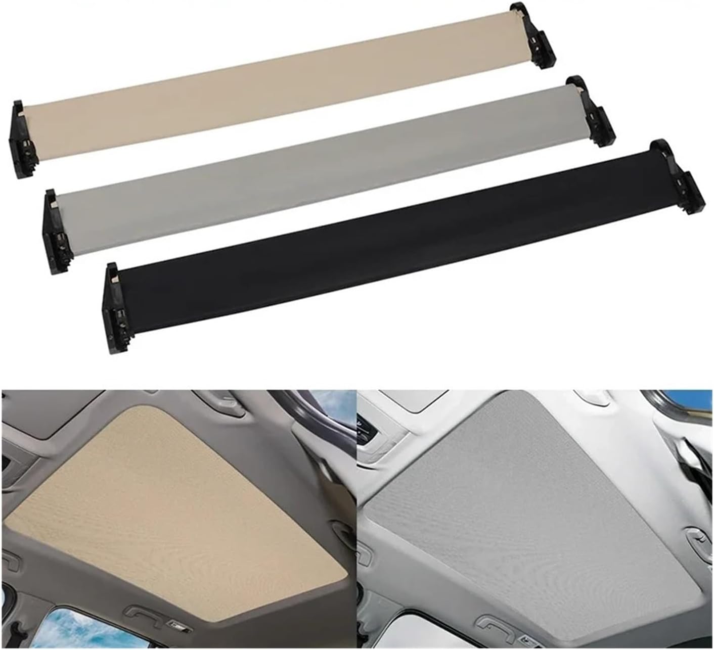 Car Panoramic Sunroof Sunshade Compatible For BMW X1 F48 F49 2' F45 F46 16-18 Curtain Skylight Cover 54107391796 54107391797 54107391798(Black)