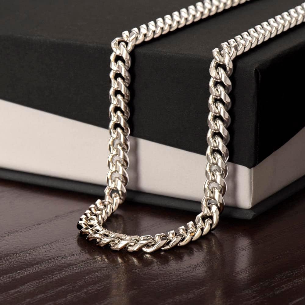 To My Future Husband Cuban Link Chain Necklace, Jewelry Gift for Him from Future Wife, Gifts For Fiancé, Necklace With Meaningful Message Card and Box