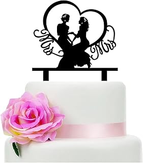Lesbian Wedding Cake Topper, Mrs & Mrs Cake Topper for Female's Wedding Party Supply, Lesbian Marriage Union Party decor