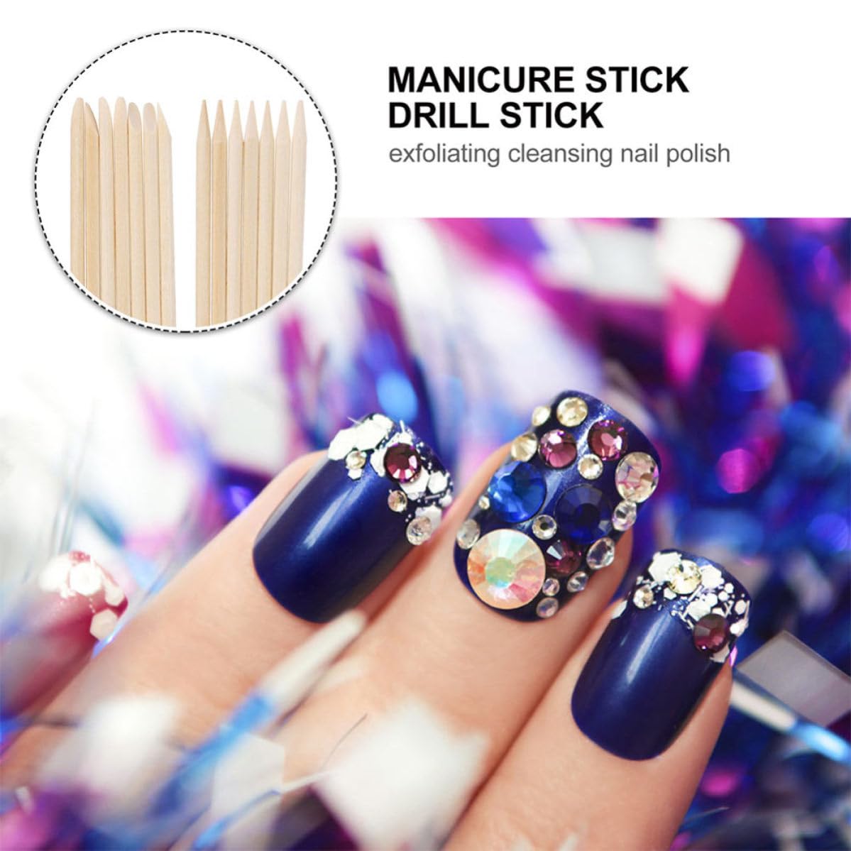 Yardwe Nail Sticks Cuticle Remover Tool Simple Design Accessory Wood 300pcs for Nail Activities Dead Skin Removal
