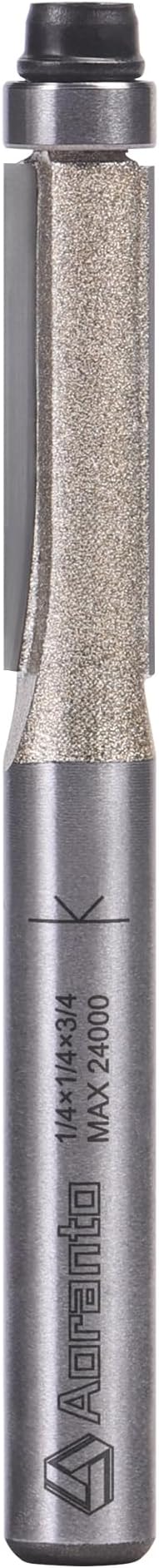 Flush Trim Router Bits 1/4" Shank, 1/4" Cut Diameter, 3/4" Cut Length, Useful for Laminate Work or Template and Pattern Work