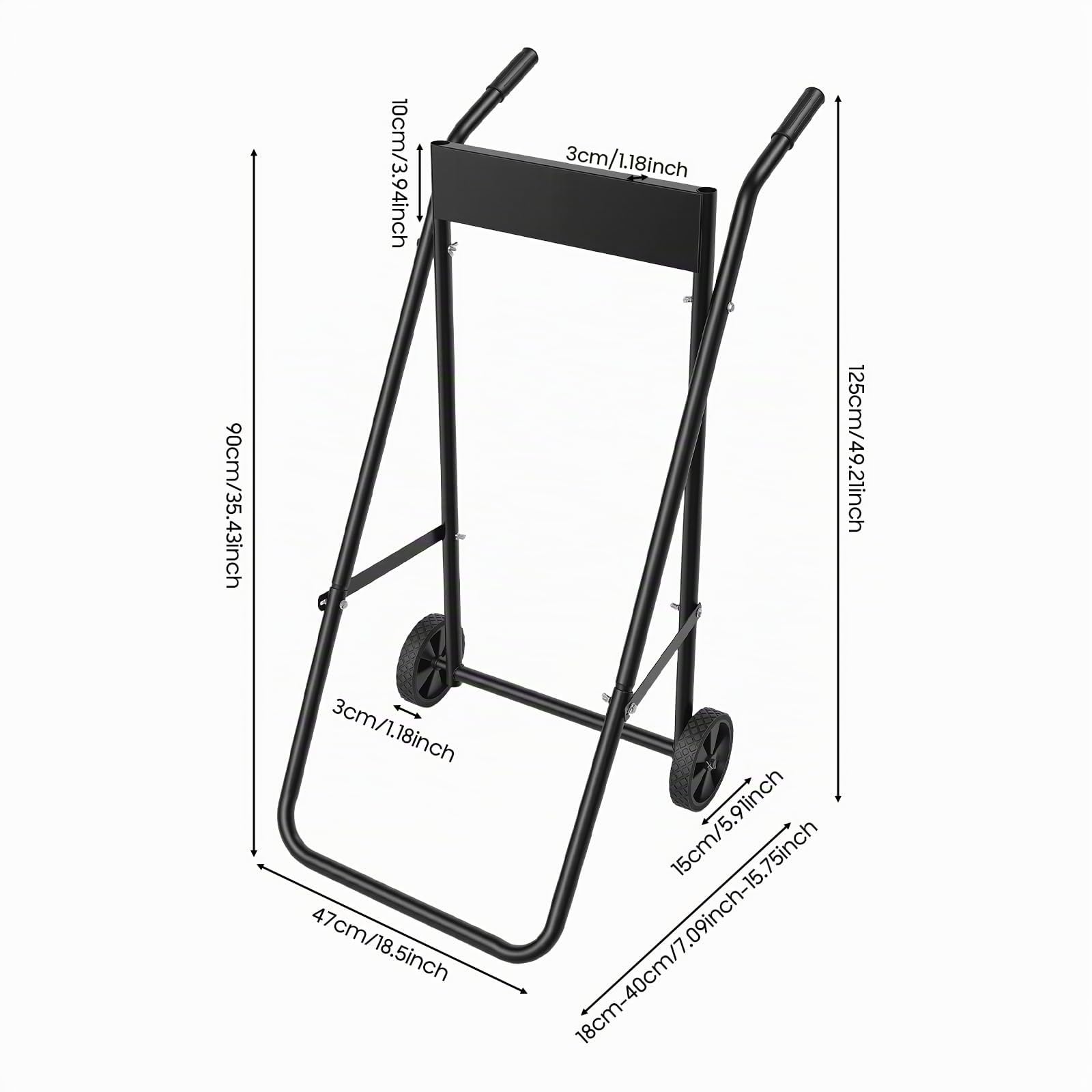 Chariot de Transport Pliable pour Moteur Hors-Bord - Capacité de 70 kg, Support pour Moteur, Remorque de Bateau avec Roue Solide