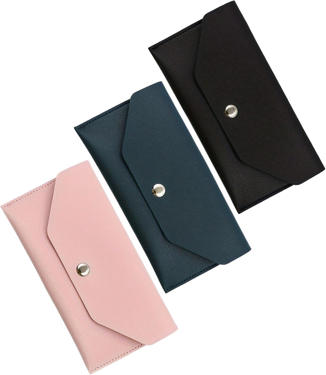 3pcs PU Leather Coin Purse Envelope Wallet for Women School Meetings
