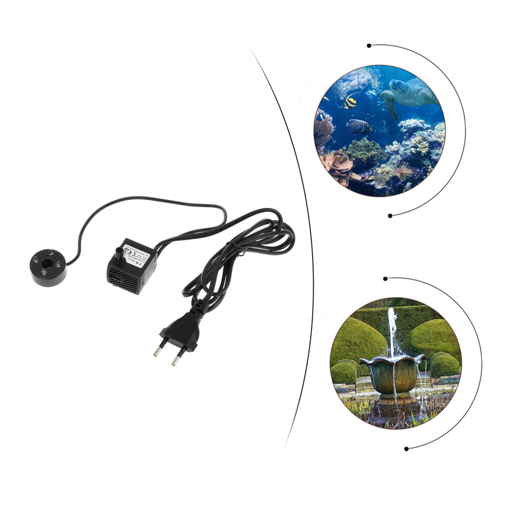 ERINGOGO 2 Pezzi Pompa Submersibile Silenziosa Regolabile e Illuminazione LED per Acquari e Fontane Decorative