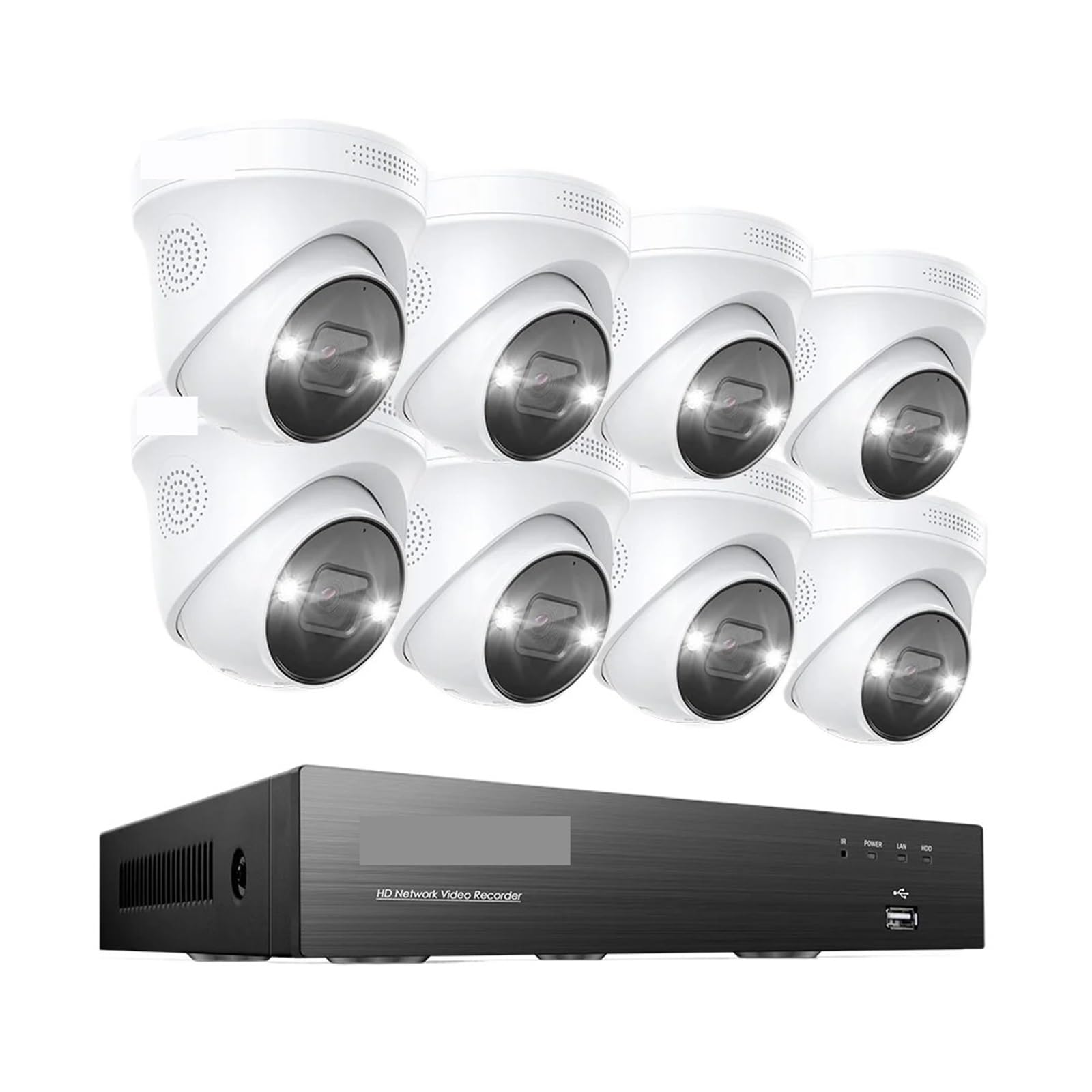 Zestaw Do Monitoringu Wideo 4K 8MP 5MP POE, 8-kanałowy H.265, Domowy NVR CCTV, Kolor, Noktowizor, Detekcja AI, System Kamer Bezpieczeństwa IP Wykrywanie Ruchu(None,8PCS 8MP Cameras)