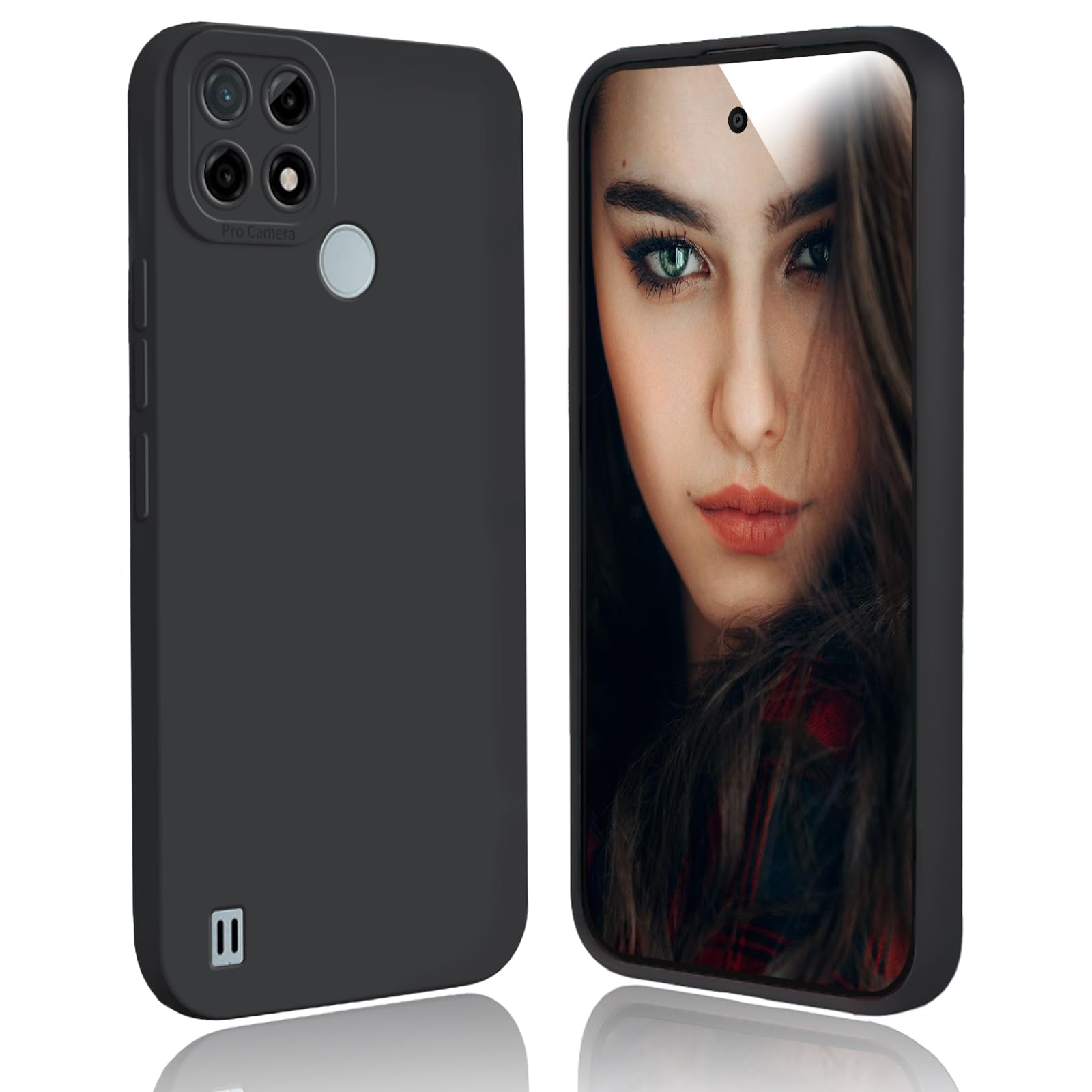 DESSEN Custodia Realme C21Y/C25Y - Cover Silicone Sottile Antiurto TPU Con Protezione Fotocamera Nero - Foto 12