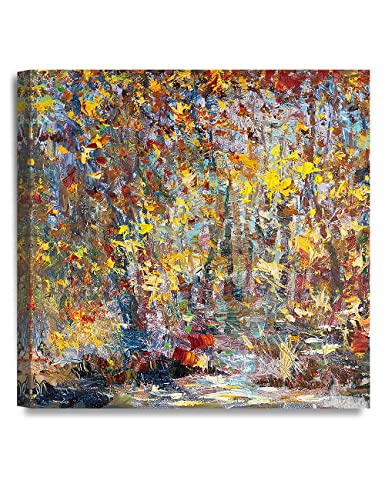 DECORARTS - Gathering Birds by David Ma. Abstract Landscape Wall Art. Giclee Prints Canvas Fine Art for Wall Decor Ready to Hang. W 16