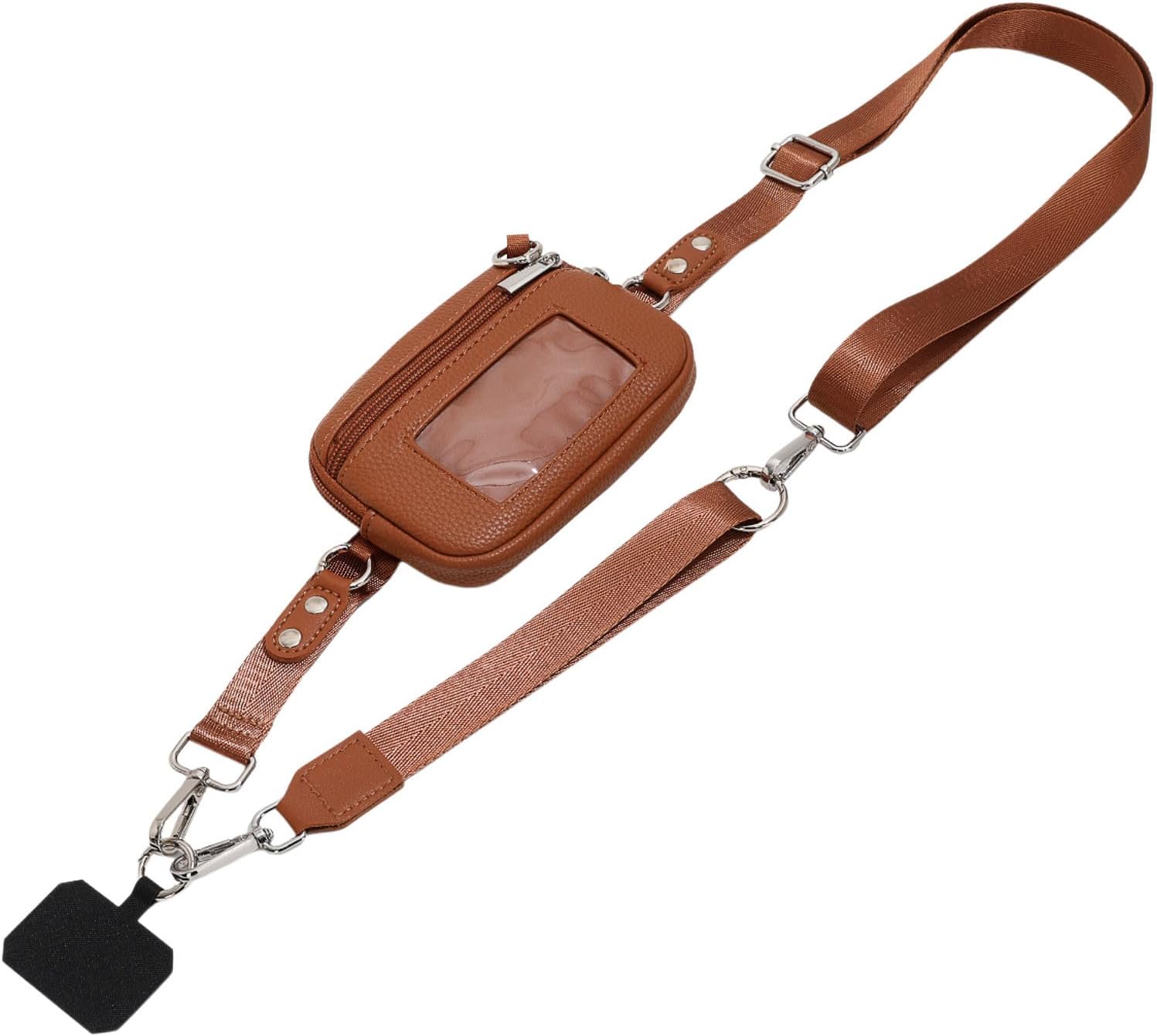 Crossbody Bags Clip and Go Phone Strap with Wallet Anti Theft Cell Phone Bag Detachable Wrist Wallet Zip Pouch Travel
