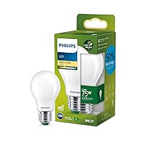 Philips LED Lampadina Goccia Vetro Smerigliato Classe A Ultra Efficiente a Risparmio Energetico, 75W, E27, Luce Bianca Calda