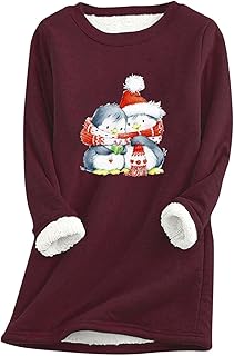 Amikadom Casacos de manga comprida para mulheres inverno outono gola redonda ajuste solto férias bonito quente casacos felpudos feminino 2023 roupas LO