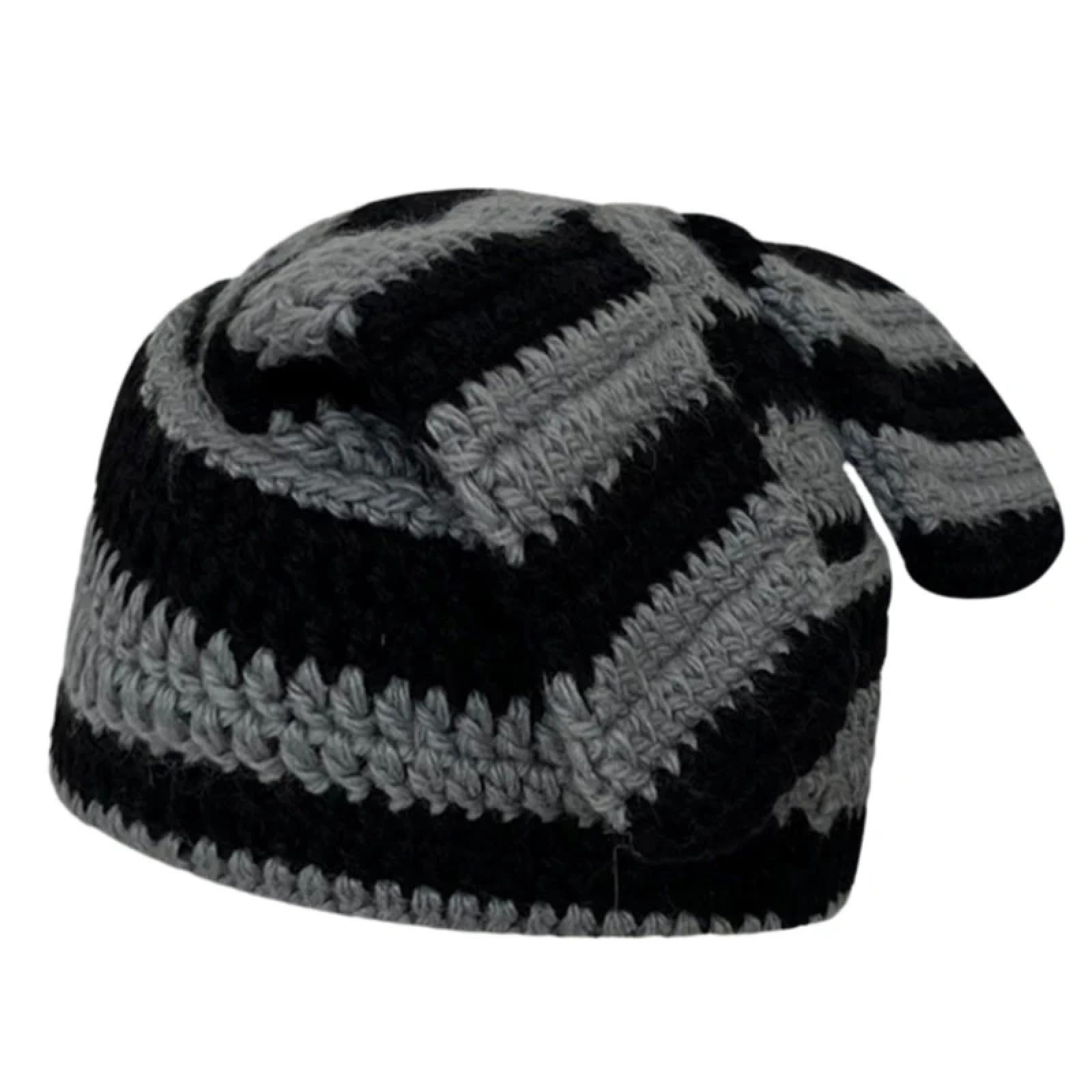 SiVaji Strickmützen Hüte Mützen Caps Beanie Handgemachte Gestreifte Beanie Mütze Stricken Winter Warm Outdoor Winddicht Kopfschmuck