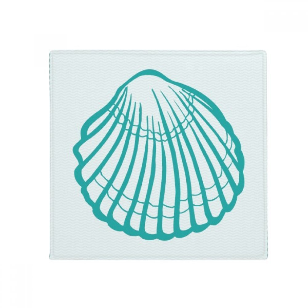 Tapis pétoncle vie marine illustration verte antidérapant pour cuisine et salon 50x50