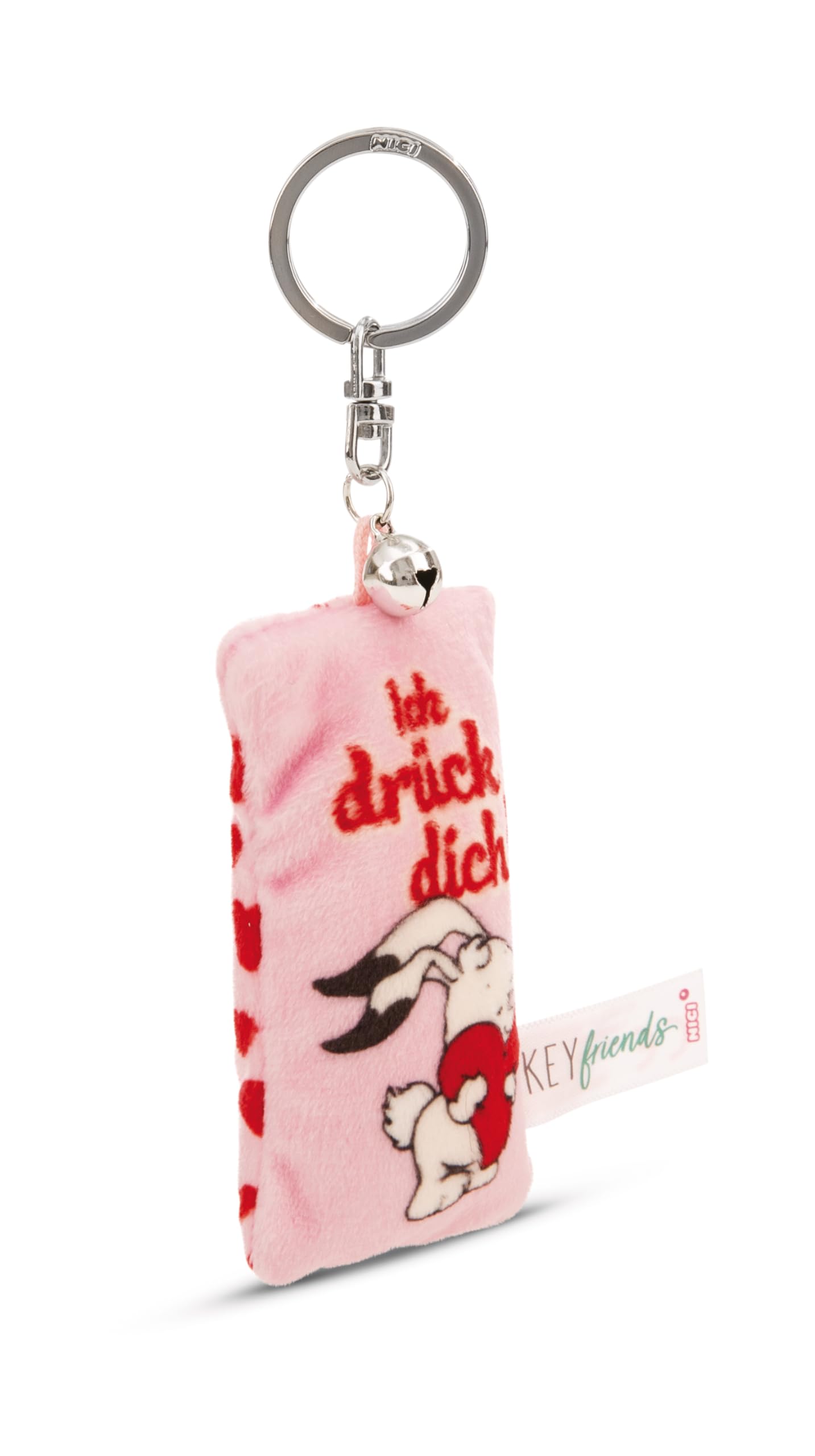 NICI Keyring Mini Plush Cushion with Bell 8 cm