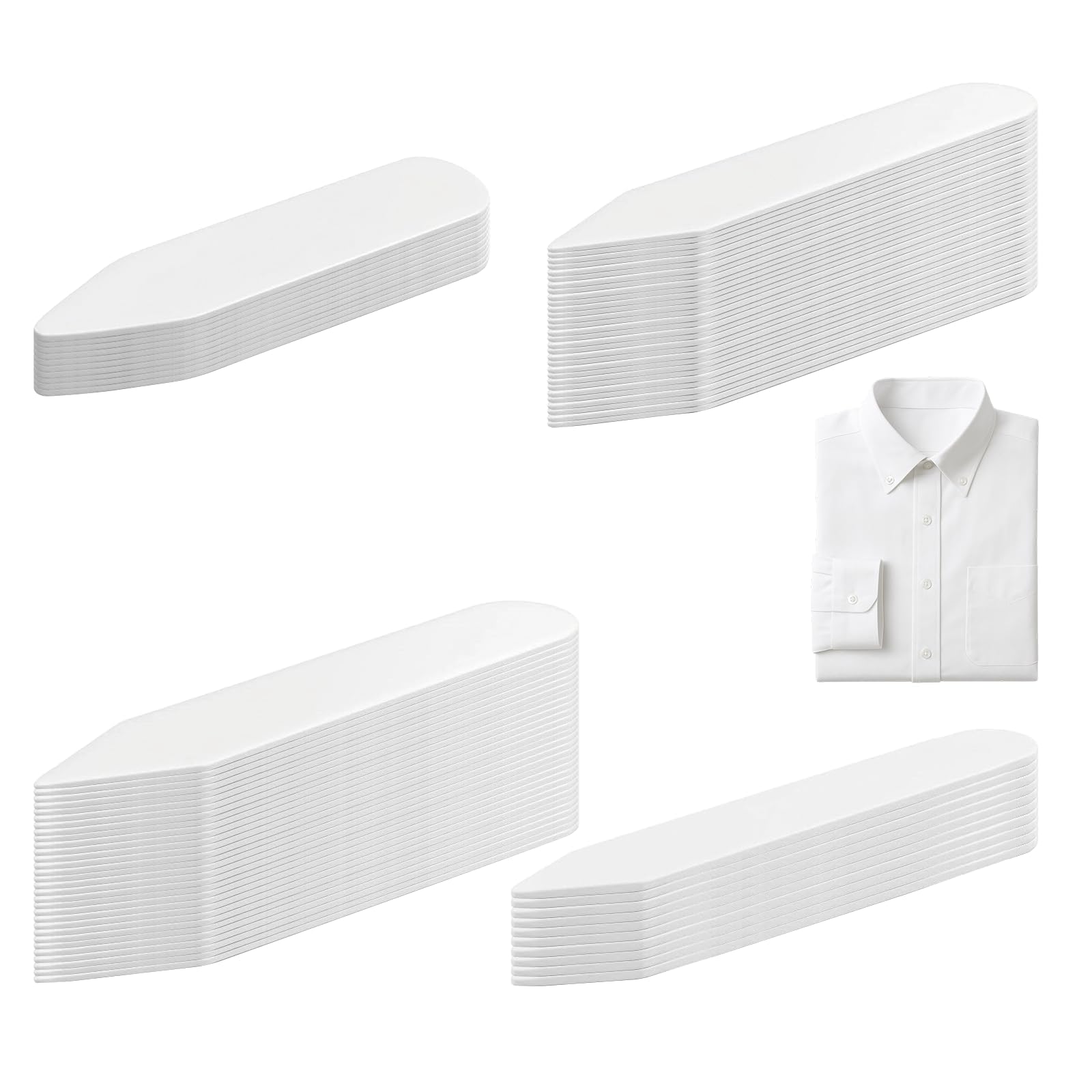 dress shirt plastic collar stays 100 Thick 2.2 inches Plastic Collar Stays for Men Dress Shirts in Portable Case, Men's, Size: All Sizes, White