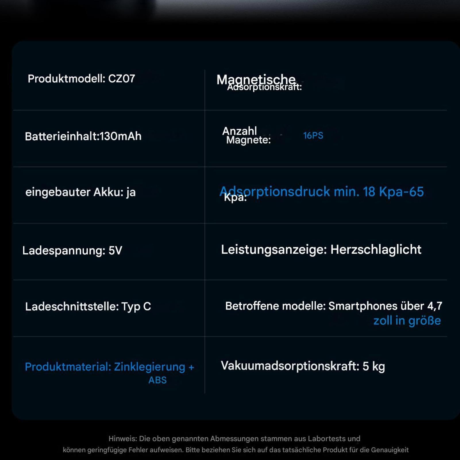 Generisch Supporto per cellulare da auto, con , elettrico, magnetico, a , doppio supporto, accessorio per interni per tutti gli smartphone, cruscotto, parabrezza, specchietto