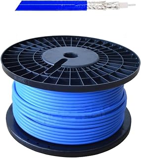 Cable coaxial RG142 50-3 con Doble blindaje y Revestimiento de FEP, de Baja pérdida de 50 ohmios(RG142 Blue,200M)