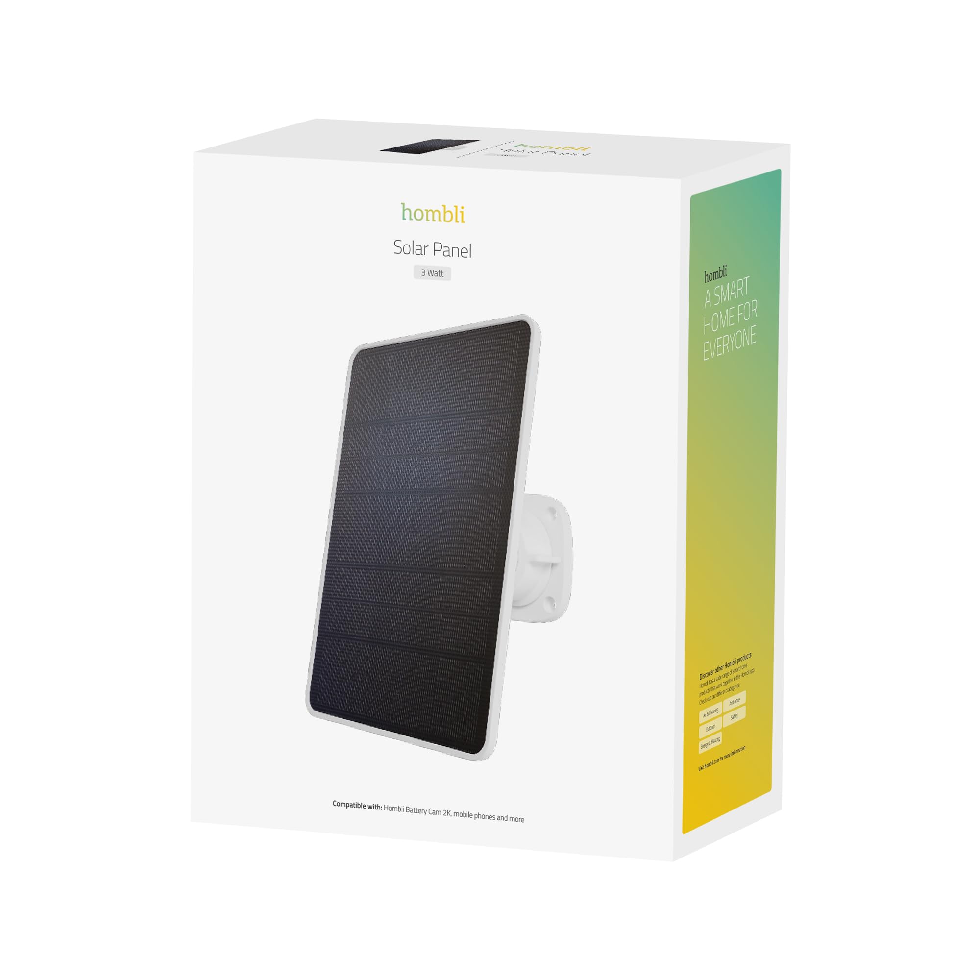 Hombli Solar Panel 3W mit USB-C Anschluss, wetterfestes Solarmodul zur Dauerstromversorgung kompatibler Geräte, inkl. Halterung und 3 m Kabel