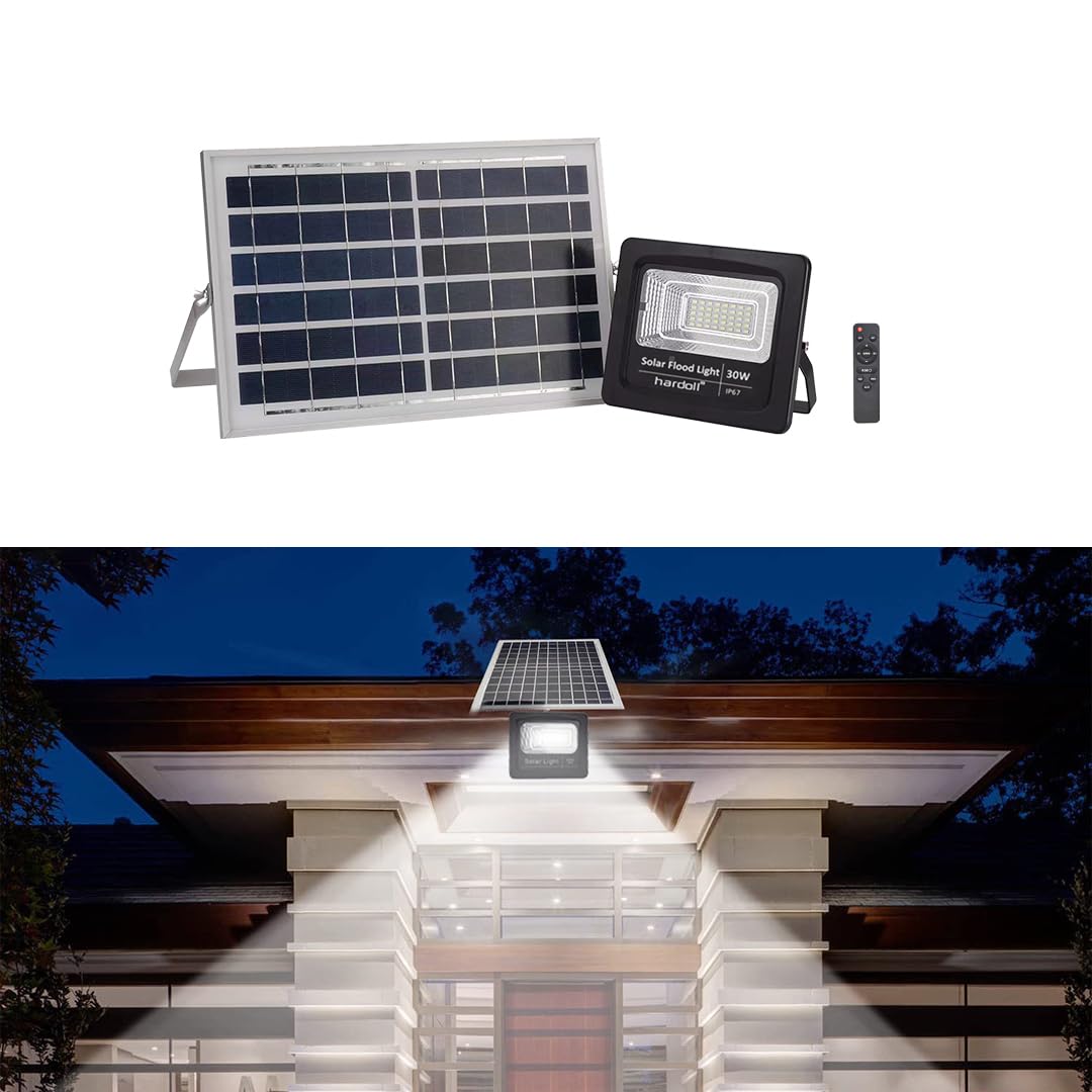 hardoll Solar Flood Light 30W with Remote Control Cool White 5M Wire Length Replaceable Battery & Waterproof Solar Outdoor Home Garden Light(Pack of 1) (B0DDS8MMF1) Amazon Price History, Amazon Price Tracker