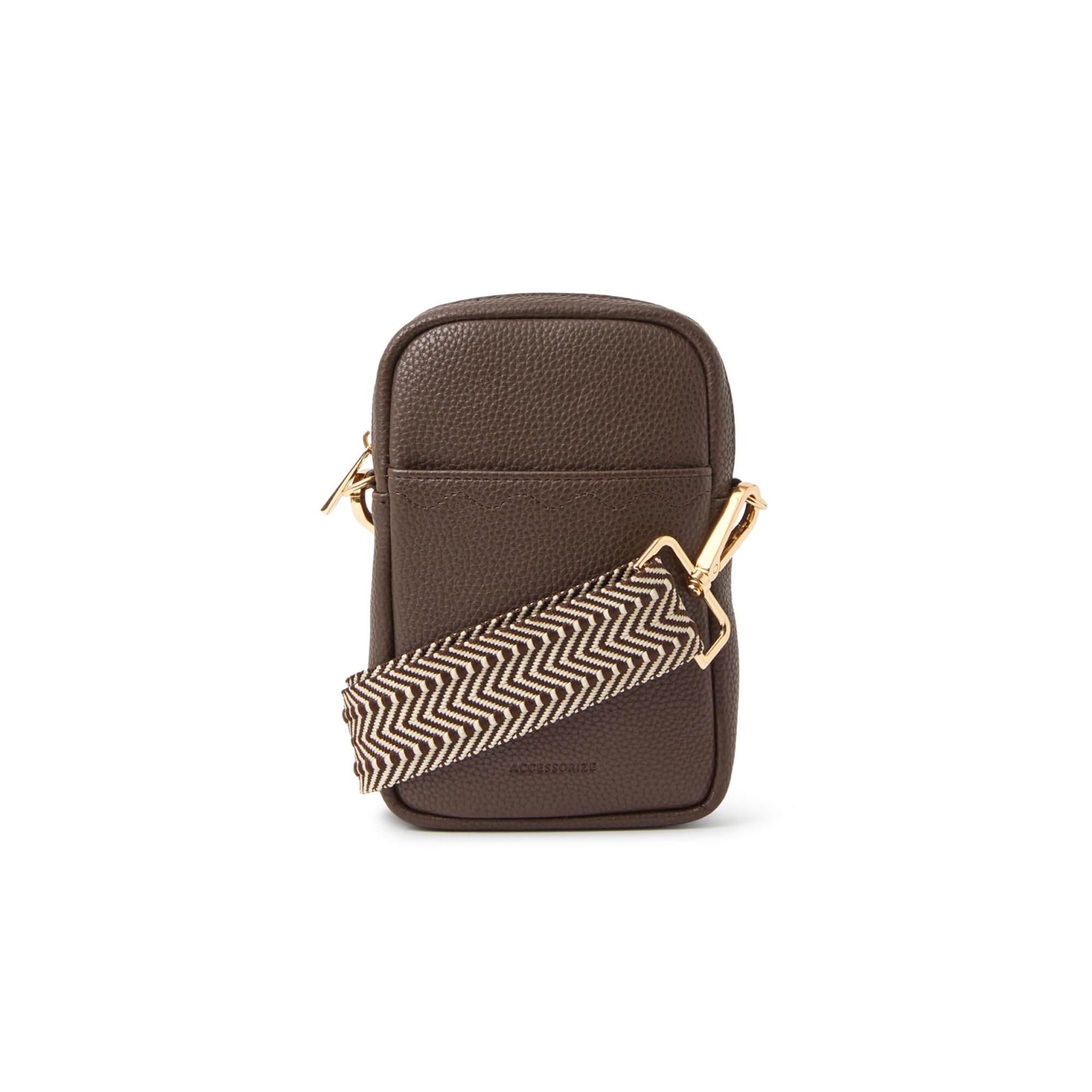 accessorize London Women's Brown Slip Pocket Phone Bag | crossbody sling bag for Ladies stylish | trendy compact phone pouch | small handbag for everyday use-picture-35