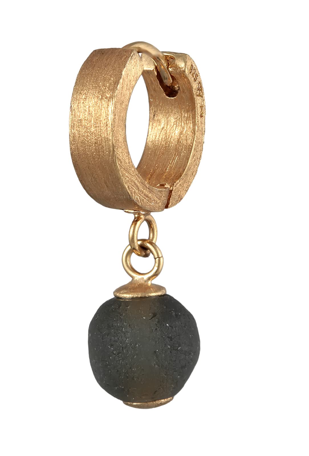 Pendientes de aro hombre perlas cristal plata 925 chapada oro bisagra redondos Kuzzoi 7