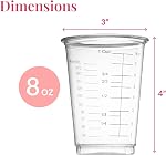 Prestee 50 Disposable Measuring Cups, 8 oz - Epoxy Resin Mixing Cups, Plastic & Paint - Liquid & Dry Measuring for Baking Supplies & Tools