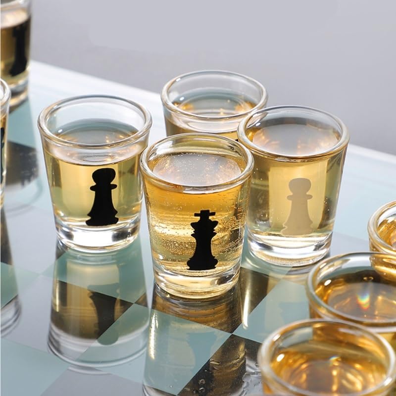Scacchiera da gioco da tavolo Premium Shot Glass Scacchi