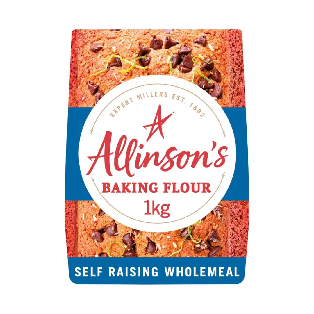 Wholemeal Self Raising Flour 1kg – Wholemeal Wheat Flour with Raising Agents for Better Baking – Suitable for Vegetarians and Vegans – Ideal for Cakes & Bakes