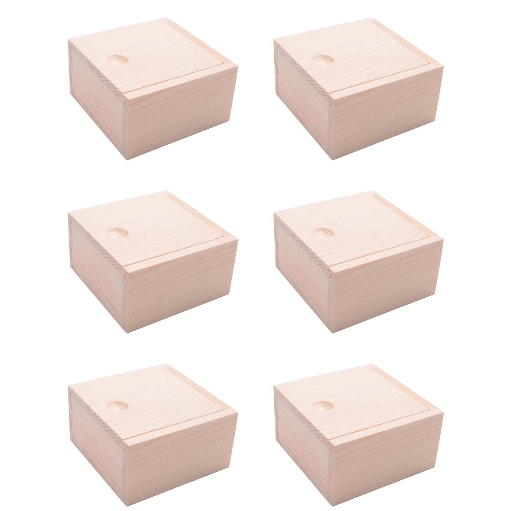 Hndhbfgrt 6X Small Plain Wooden Storage Box Case for Jewellery Small Gadgets Gift Wood Color