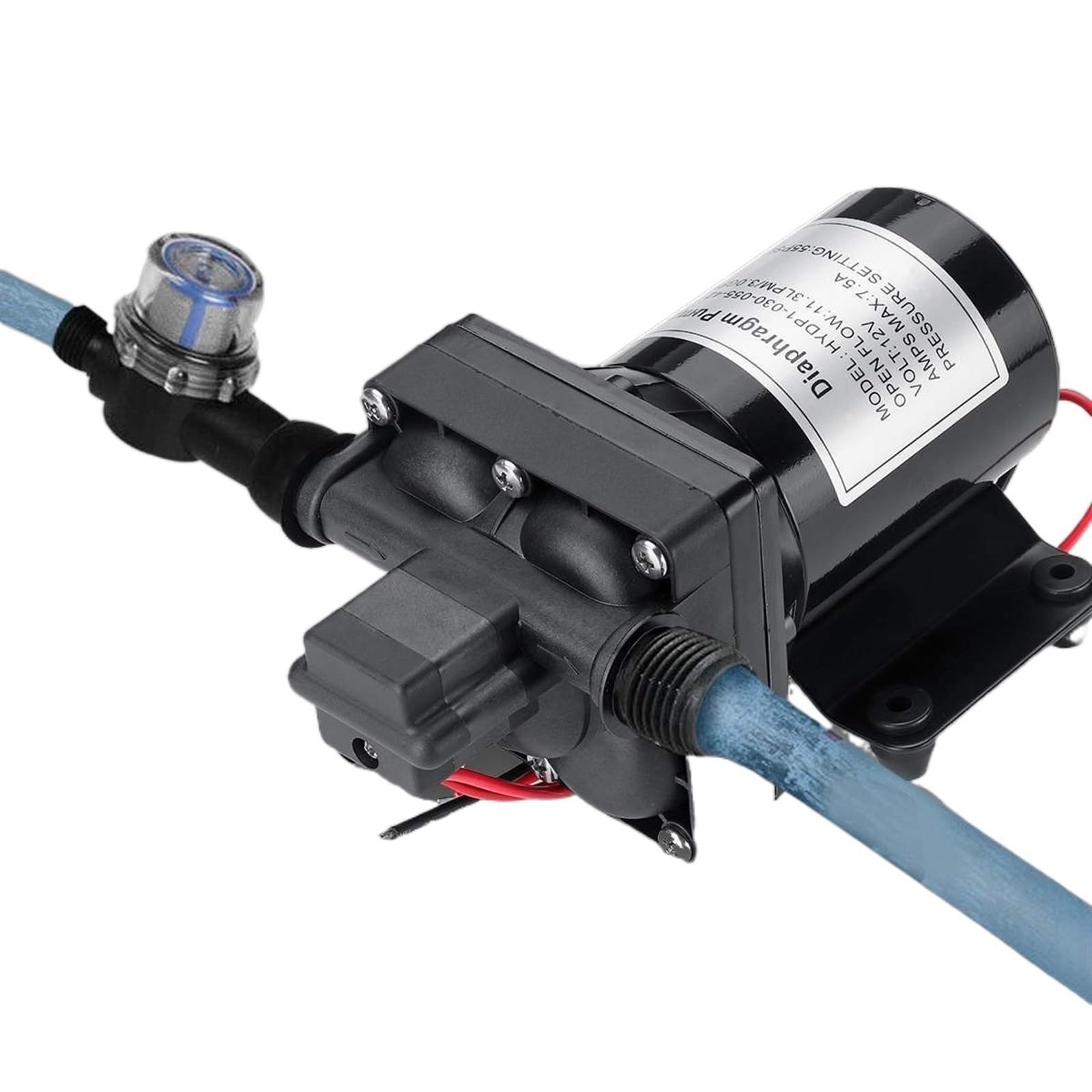 Cczrd One Color 12V 4 Chamber Diaphragm Water Pump Electric Booster High Pressure Self Priming Yacht Boat Marine Caravan Smooth Operation Flow Steady Reliable