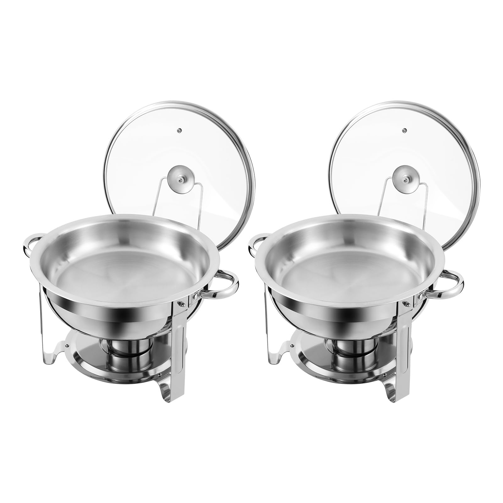 2 piatti da 4,5 l, argento a buffet, con coperchio, per buffet, colazione, feste, 41,9 x 27,9 cm