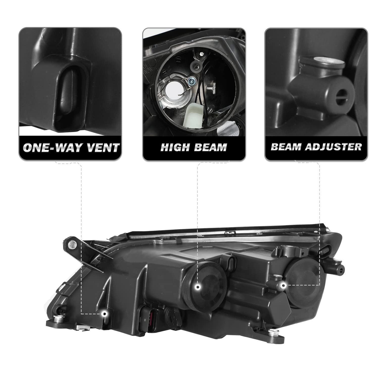TYC Left Headlight Assembly For VW Tiguan 5N (2011-2016) – Halogen, Non-Xenon – Passenger Side - View #3